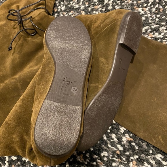 Giuseppe Zanotti olive green suede over the knee boots - Picture 7 of 11